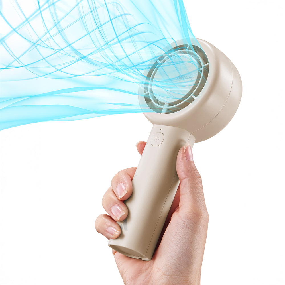 Aecooly PB01 İç Spiralli Çift Halka Hava Akışı Teknolojili 5 Kademeli Portatif Soğutucu El Fanı Siyah