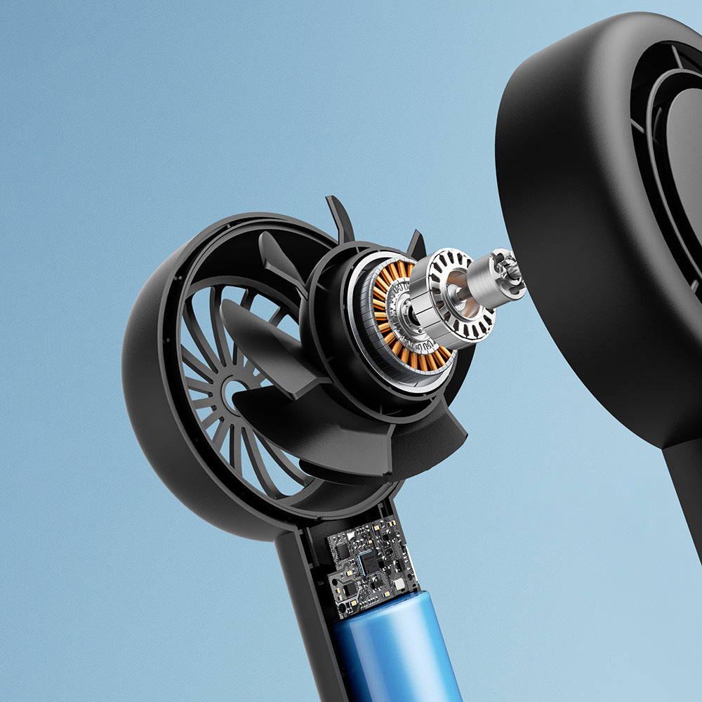 Aecooly PB01 İç Spiralli Çift Halka Hava Akışı Teknolojili 5 Kademeli Portatif Soğutucu El Fanı Bej