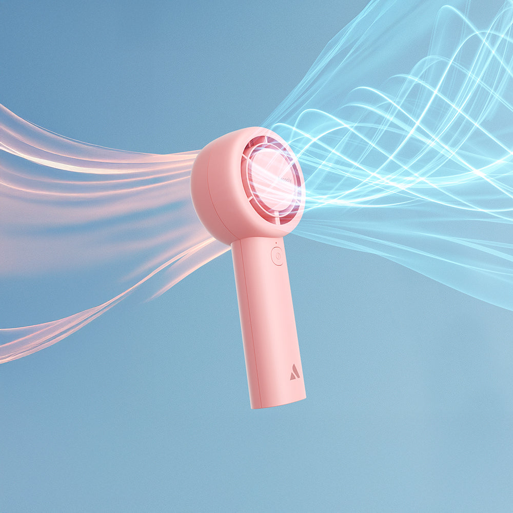 Aecooly PB01 İç Spiralli Çift Halka Hava Akışı Teknolojili 5 Kademeli Portatif Soğutucu El Fanı Bej