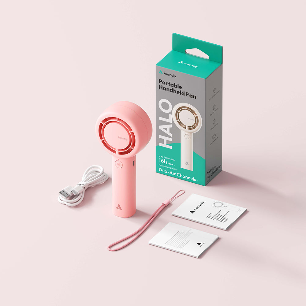 Aecooly PB01 İç Spiralli Çift Halka Hava Akışı Teknolojili 5 Kademeli Portatif Soğutucu El Fanı Siyah