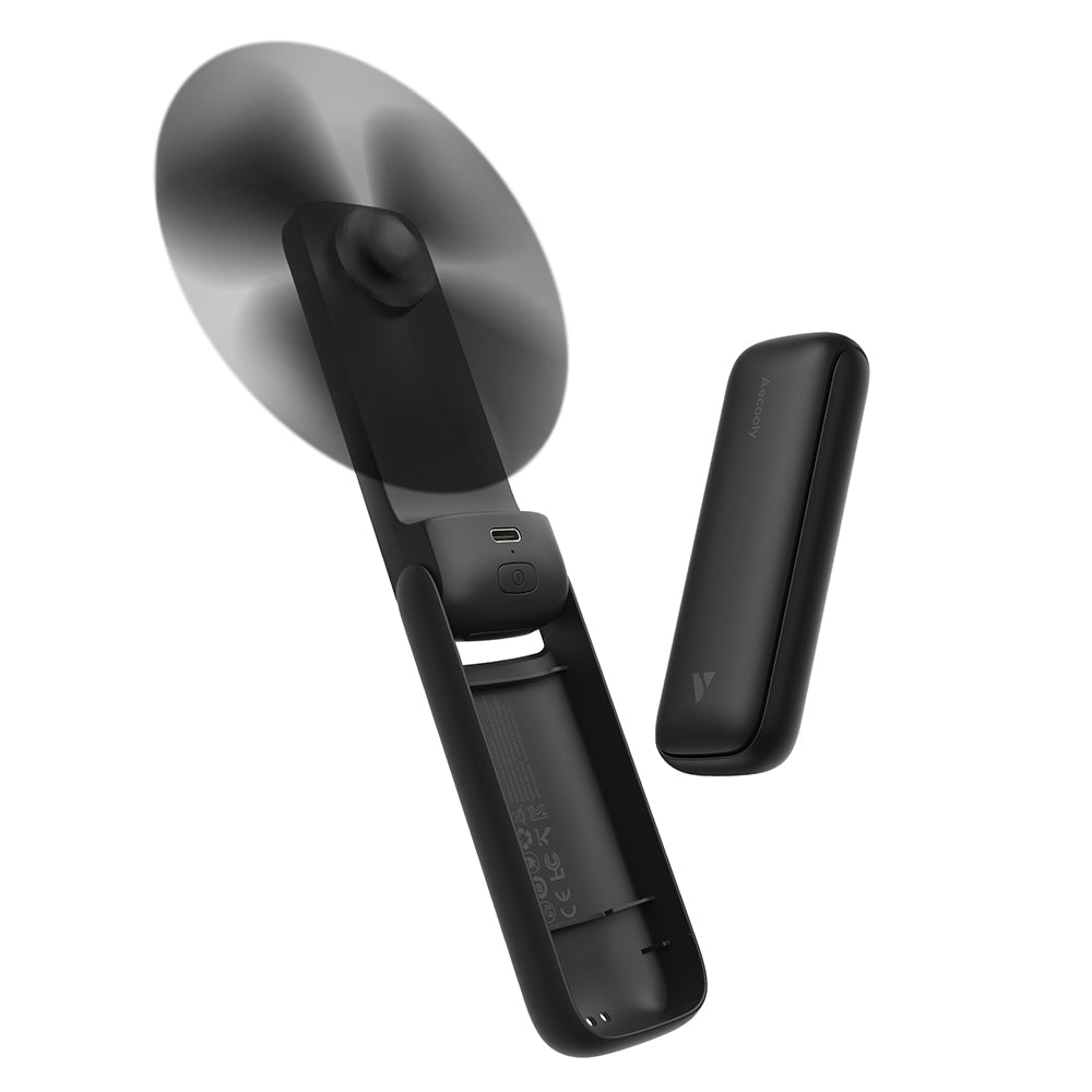 Aecooly PF01 Katlanabilen 3 Kademeli Portatif Soğutucu El Fanı Siyah