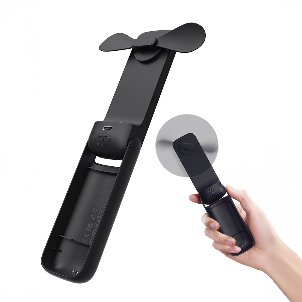 Aecooly PF01 Katlanabilen 3 Kademeli Portatif Soğutucu El Fanı Siyah