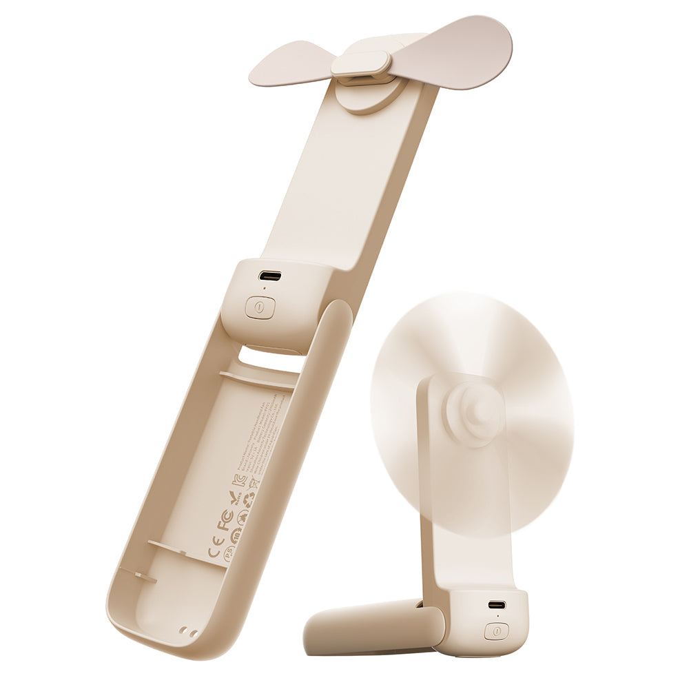 Aecooly PF01 Katlanabilen 3 Kademeli Portatif Soğutucu El Fanı Bej