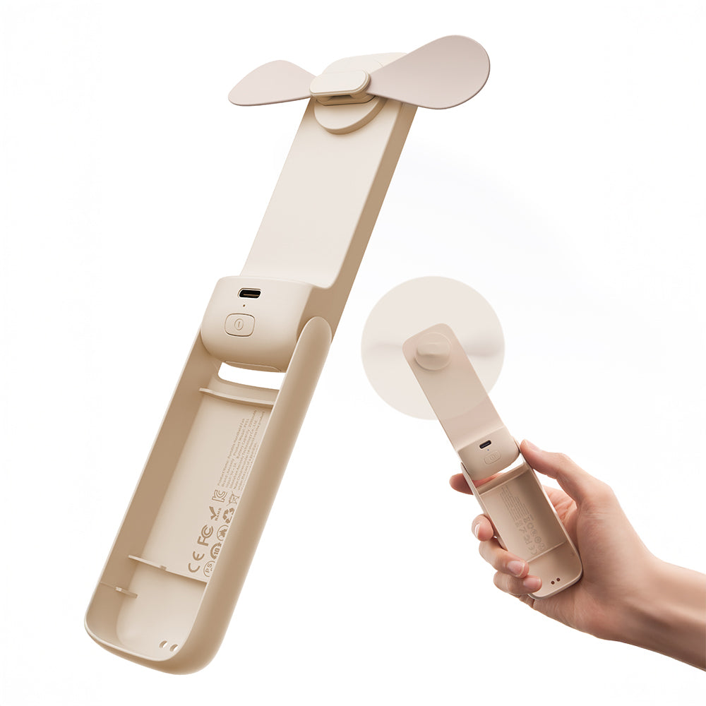 Aecooly PF01 Katlanabilen 3 Kademeli Portatif Soğutucu El Fanı Bej