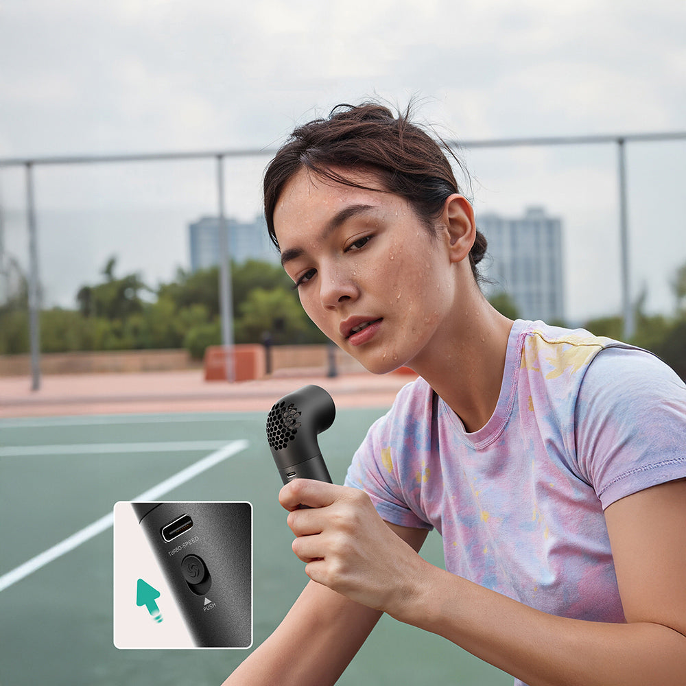 Aecooly PH01 Aero Pro Serisi Dijital LED Göstergeli Portatif Soğutucu El Fanı Gri