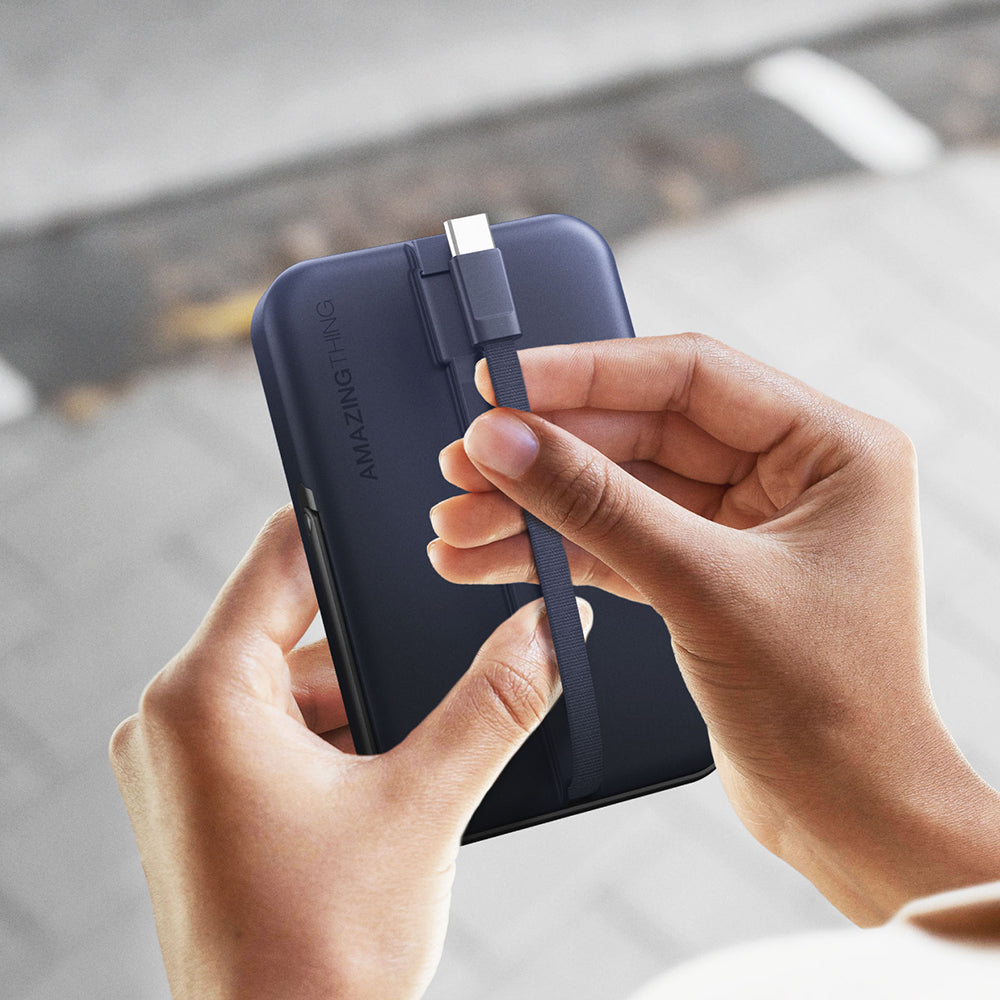 Amazingthing Thunder Go Akıllı Saat Kablosuz Şarj Özellikli PD 22.5W Standlı Wireless Powerbank 15W 10000mAh Mavi