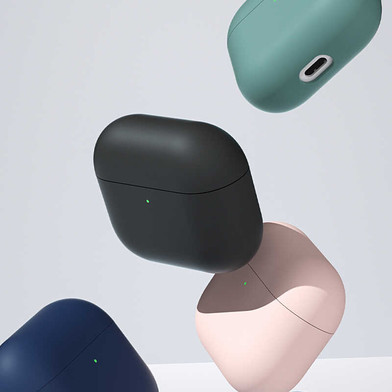 Apple Airpods 3 Kılıf Benks Liquid Silikon PC Kapak Yeşil