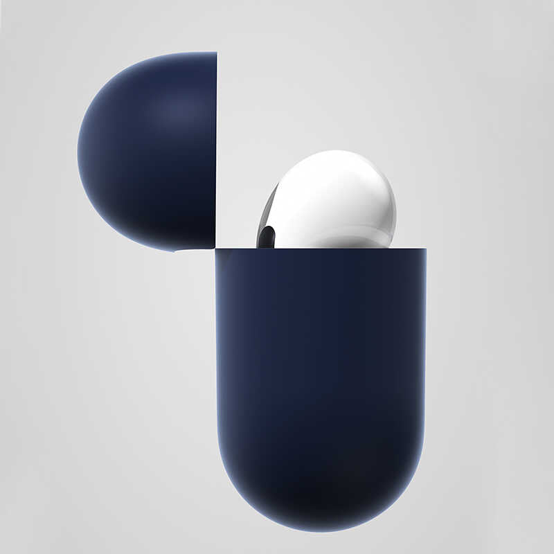 Apple Airpods 3 Kılıf Benks Liquid Silikon PC Kapak Gri