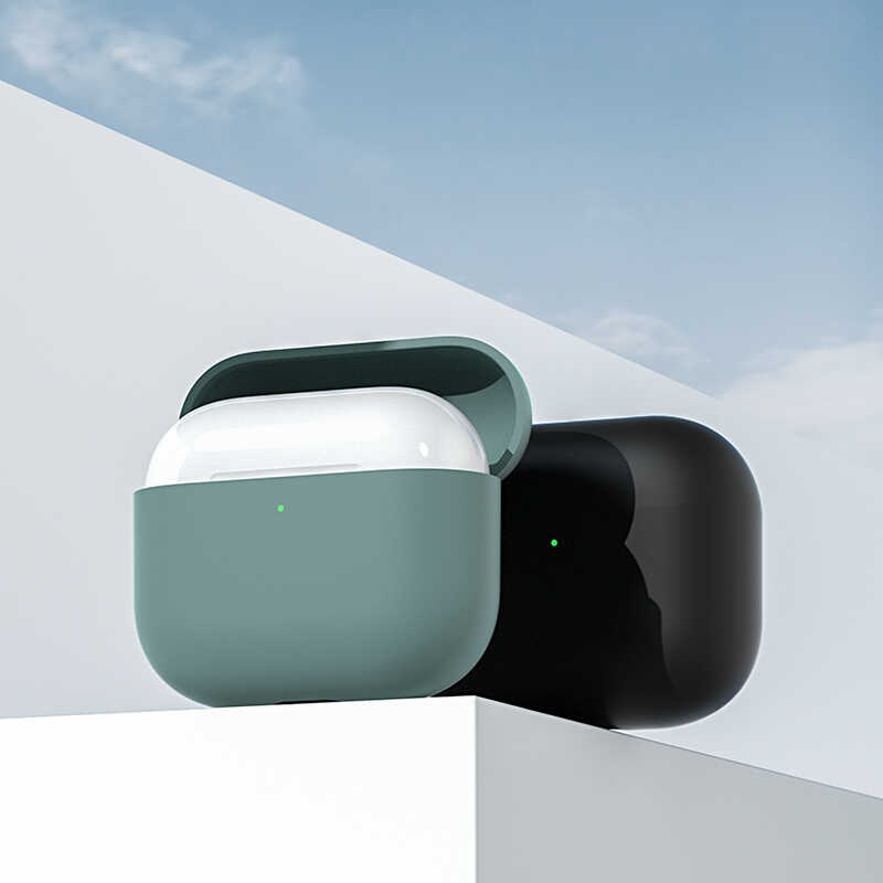 Apple Airpods 3 Kılıf Benks Liquid Silikon PC Kapak Siyah