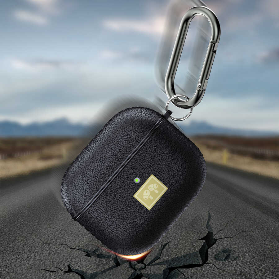 Apple Airpods 3. Nesil Kılıf Deri Görünümlü Askı Aparatlı Wlons Kılıf Koyu Yeşil