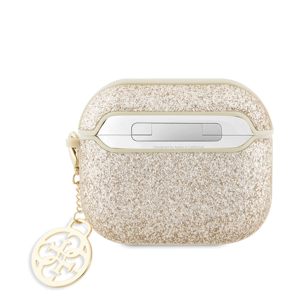 Apple Airpods 3. Nesil Kılıf GUESS Glitter 4G Charm Kapak Siyah