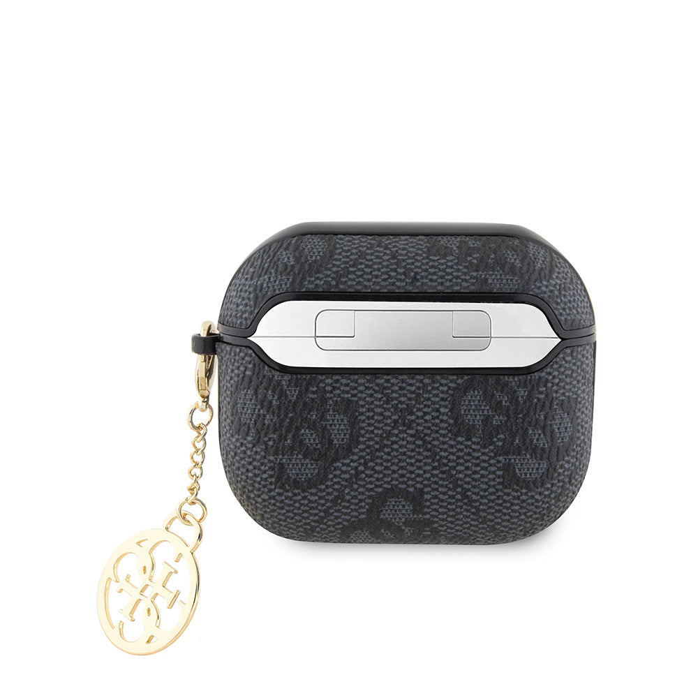 Apple Airpods 3.Nesil Kılıf Guess Orjinal Lisanslı PU Deri 4G Desenli 4G Sade Askılı Kılıf Mavi