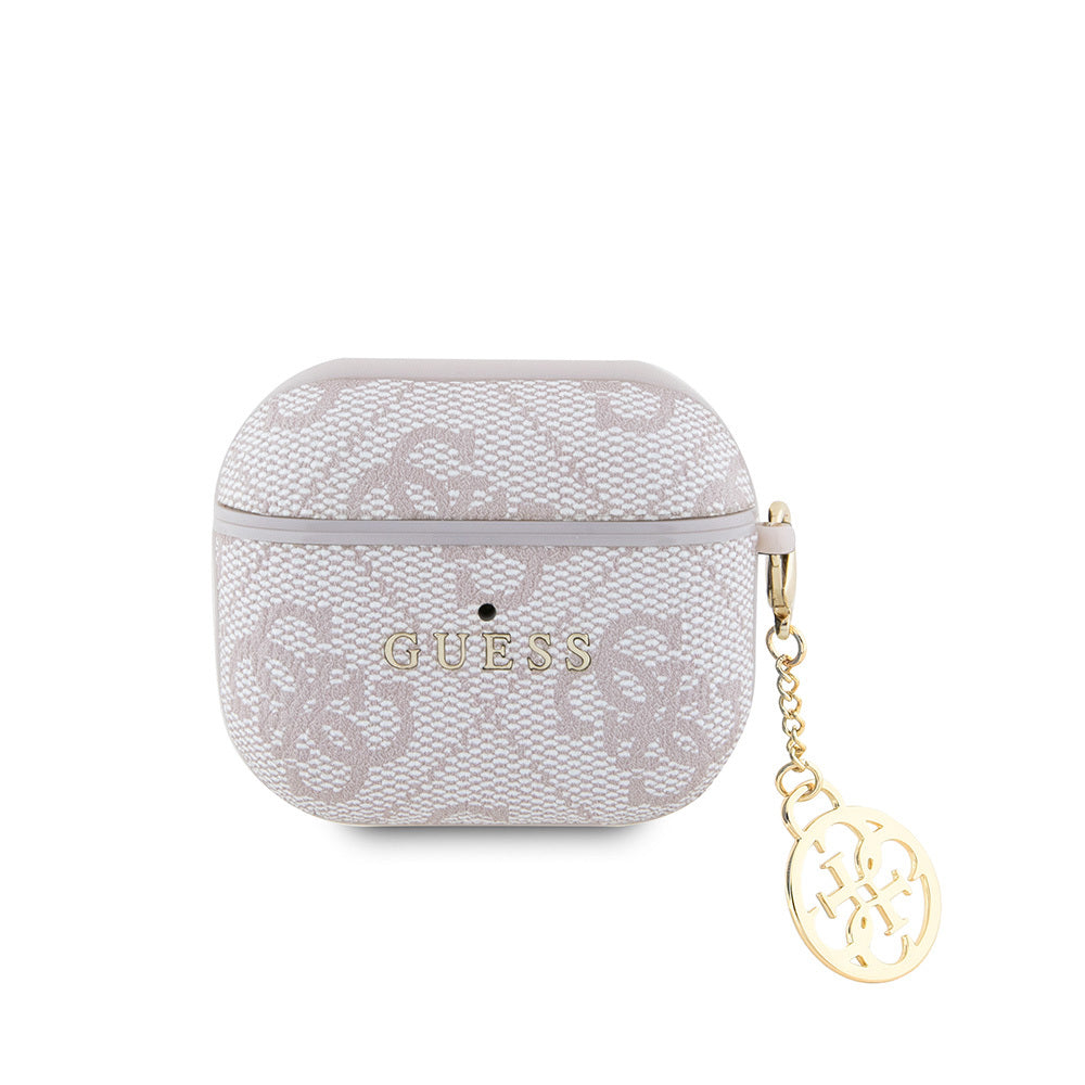 Apple Airpods 3.Nesil Kılıf Guess Orjinal Lisanslı PU Deri 4G Desenli 4G Sade Askılı Kılıf Mavi