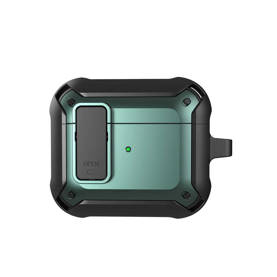 Apple Airpods 3.Nesil Kılıf Wiwu Mecha Kılıf Siyah-Yeşil