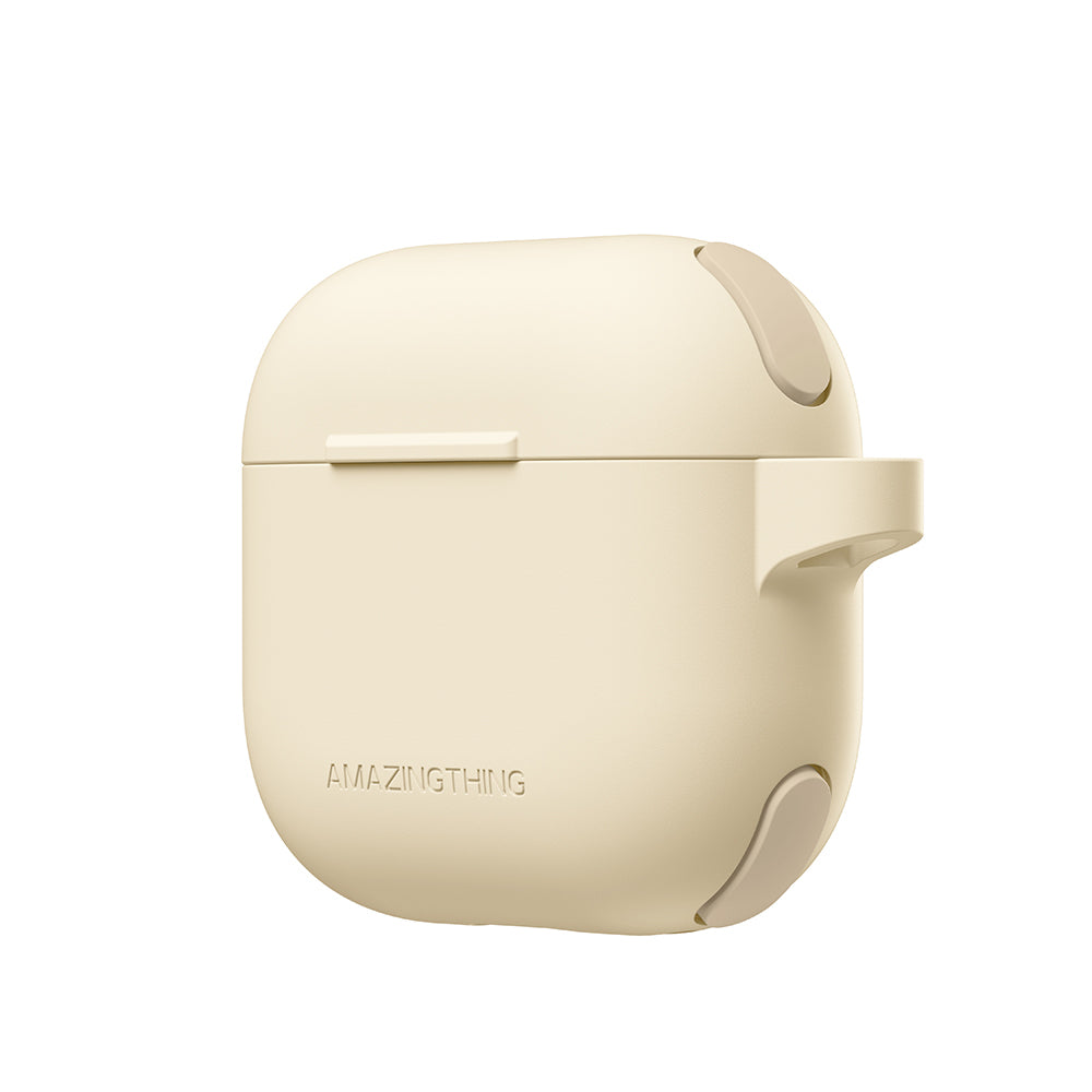 Apple Airpods 4 Amazingthing Airbag Köşe Tasarımlı Omni Serisi Silikon Kapak Desert Titanyum