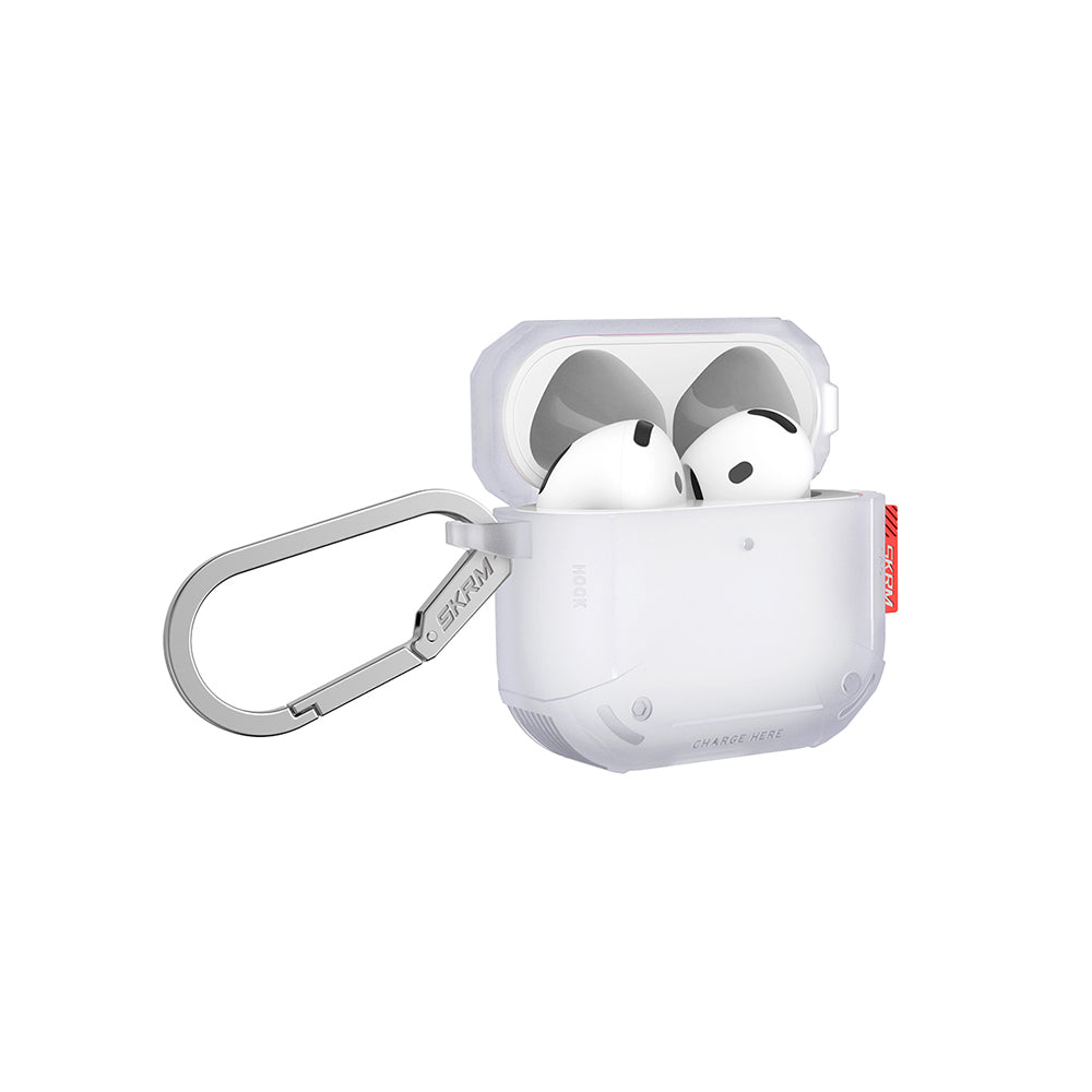 Apple Airpods 4 Kılıf Airbagli Yivli Köşe Tasarımlı 360 Derece Tam Koruma Skinarma Mecha CE Kılıf Pembe