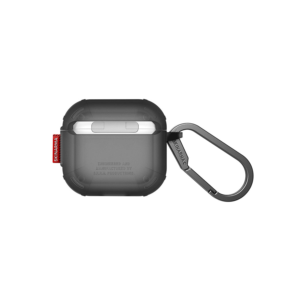 Apple Airpods 4 Kılıf Airbagli Yivli Köşe Tasarımlı 360 Derece Tam Koruma Skinarma Mecha CE Kılıf Beyaz