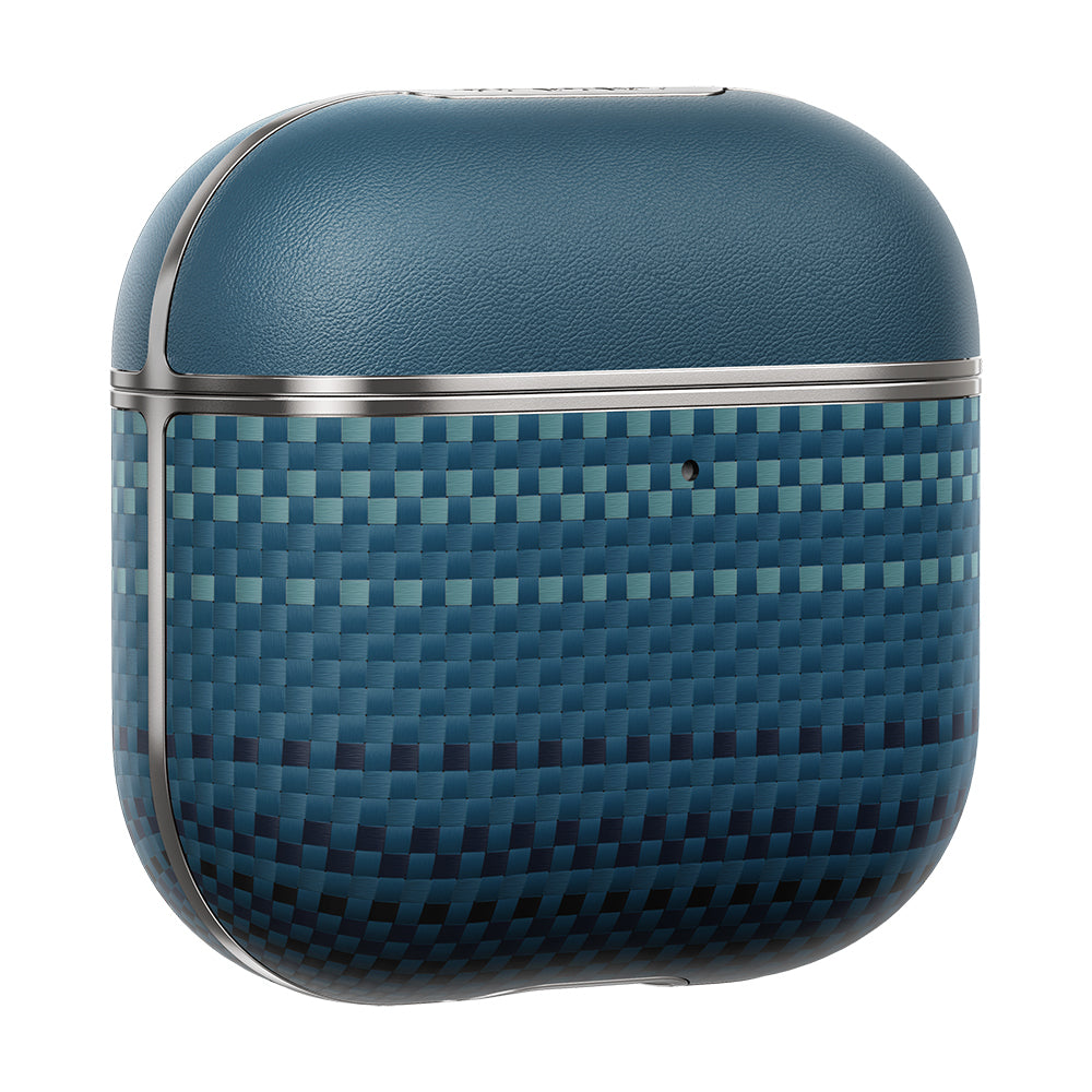 Apple Airpods 4 Kılıf Aramid Fiber Pitaka Tactile Woven Sunset-Moonrise Serisi Kapak Kahverengi