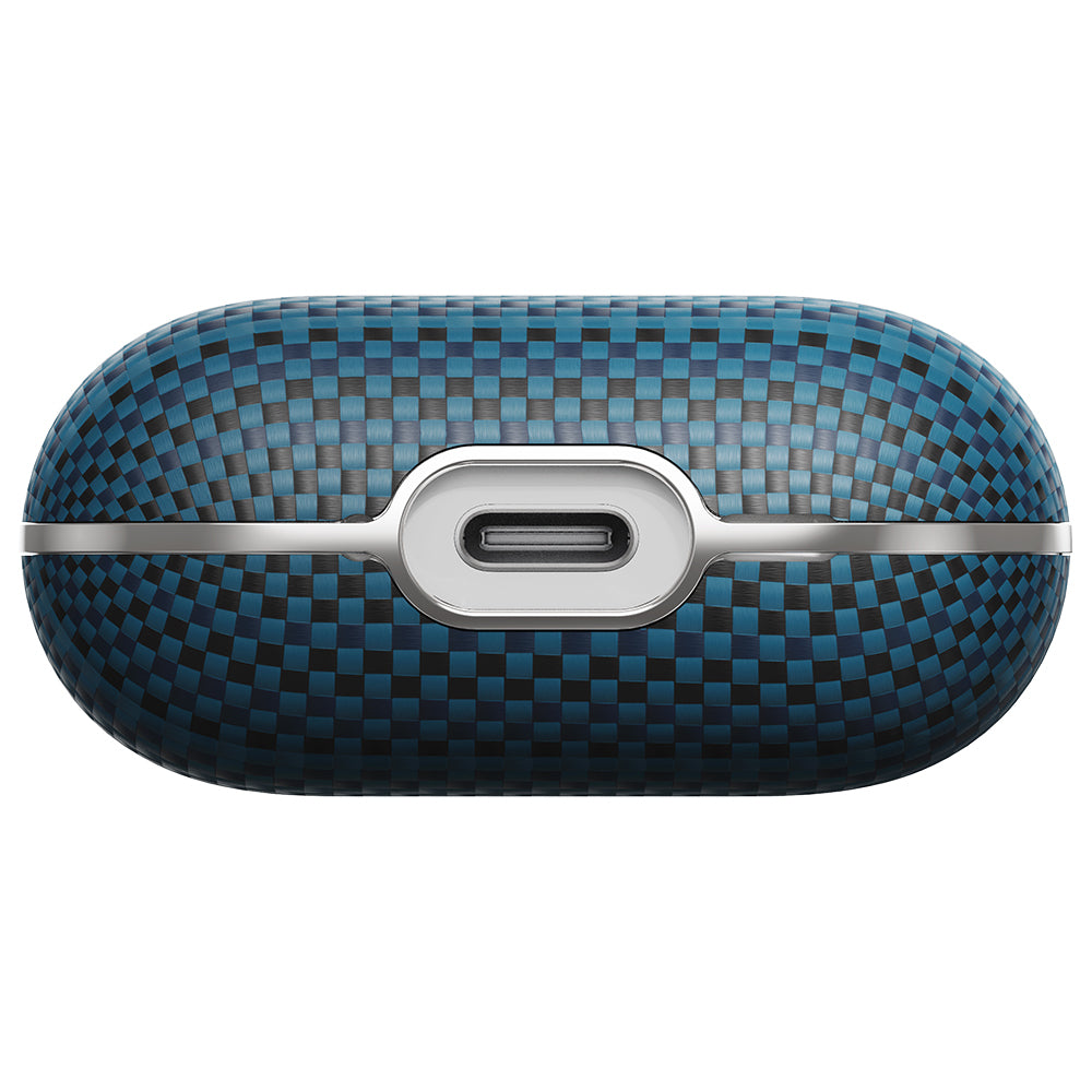 Apple Airpods 4 Kılıf Aramid Fiber Pitaka Tactile Woven Sunset-Moonrise Serisi Kapak Mavi