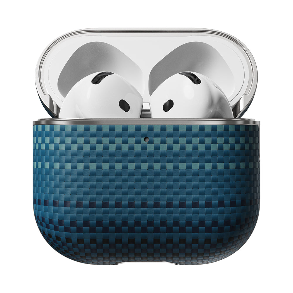 Apple Airpods 4 Kılıf Aramid Fiber Pitaka Tactile Woven Sunset-Moonrise Serisi Kapak Kahverengi