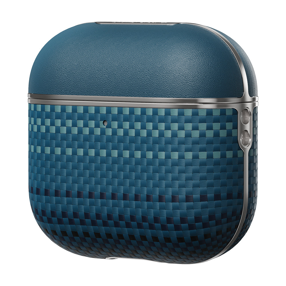 Apple Airpods 4 Kılıf Aramid Fiber Pitaka Tactile Woven Sunset-Moonrise Serisi Kapak Kahverengi