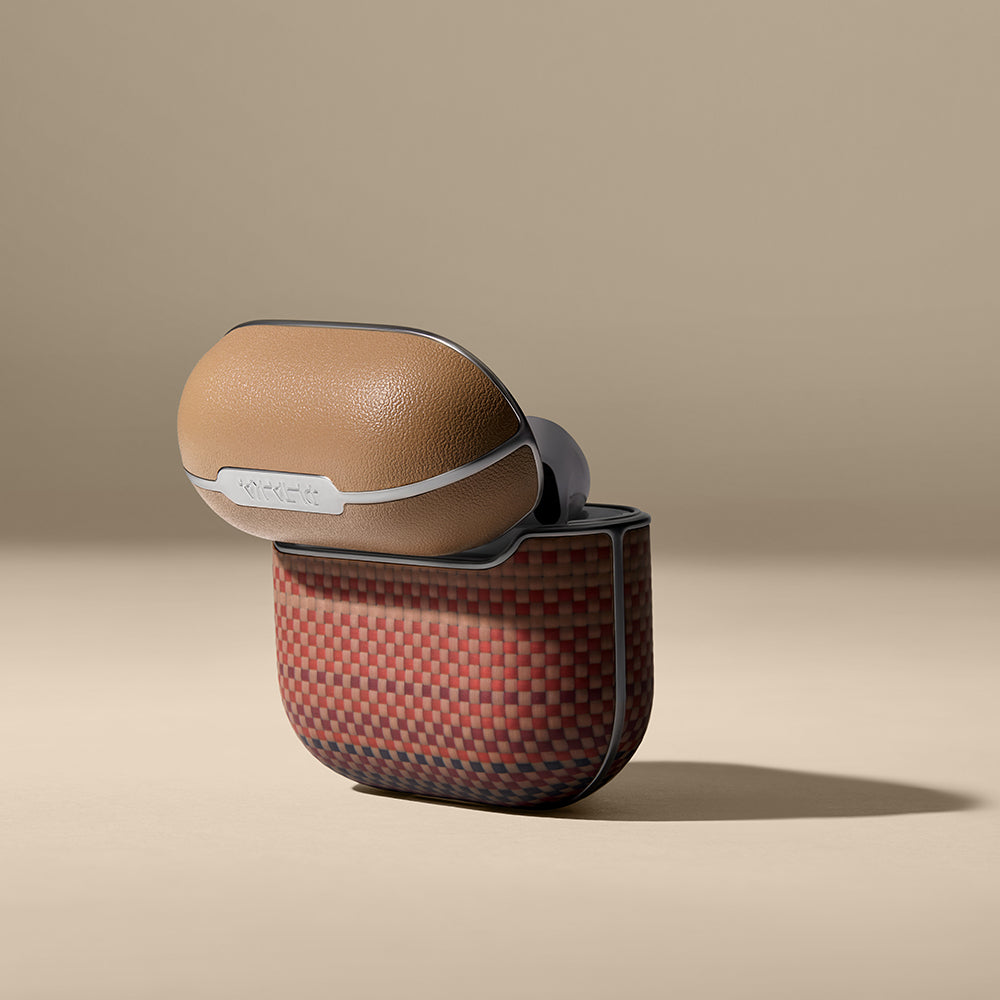 Apple Airpods 4 Kılıf Aramid Fiber Pitaka Tactile Woven Sunset-Moonrise Serisi Kapak Mavi