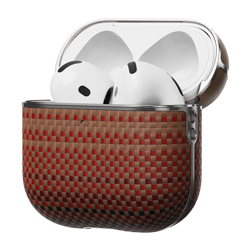 Apple Airpods 4 Kılıf Aramid Fiber Pitaka Tactile Woven Sunset-Moonrise Serisi Kapak Mavi