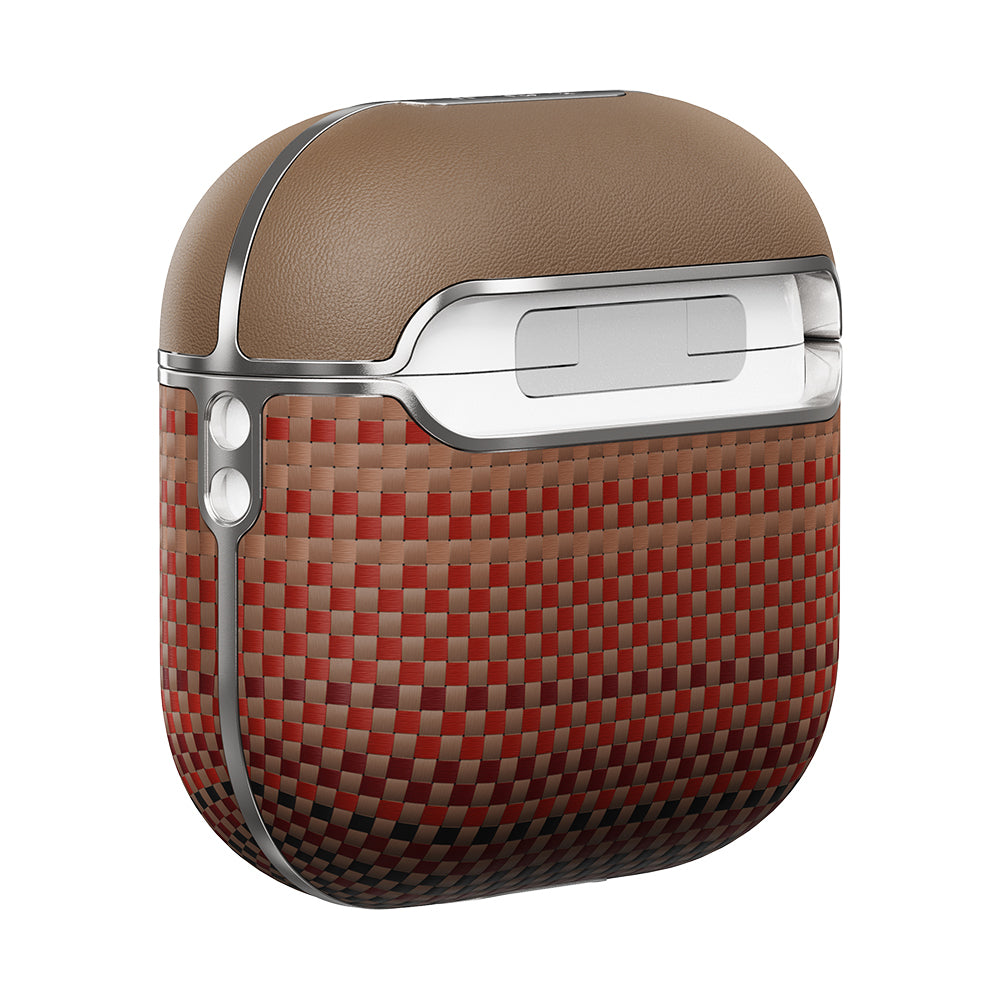 Apple Airpods 4 Kılıf Aramid Fiber Pitaka Tactile Woven Sunset-Moonrise Serisi Kapak Mavi