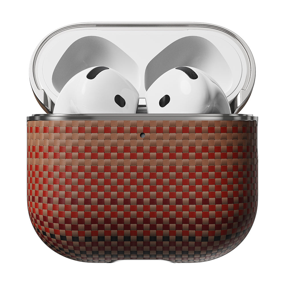 Apple Airpods 4 Kılıf Aramid Fiber Pitaka Tactile Woven Sunset-Moonrise Serisi Kapak Mavi