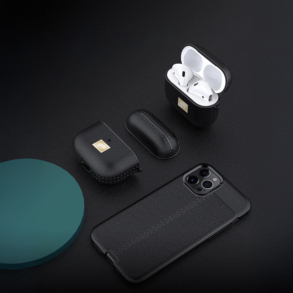 Apple Airpods 4 Kılıf Deri Görünümlü Askı Aparatlı Wlons Kılıf Lacivert