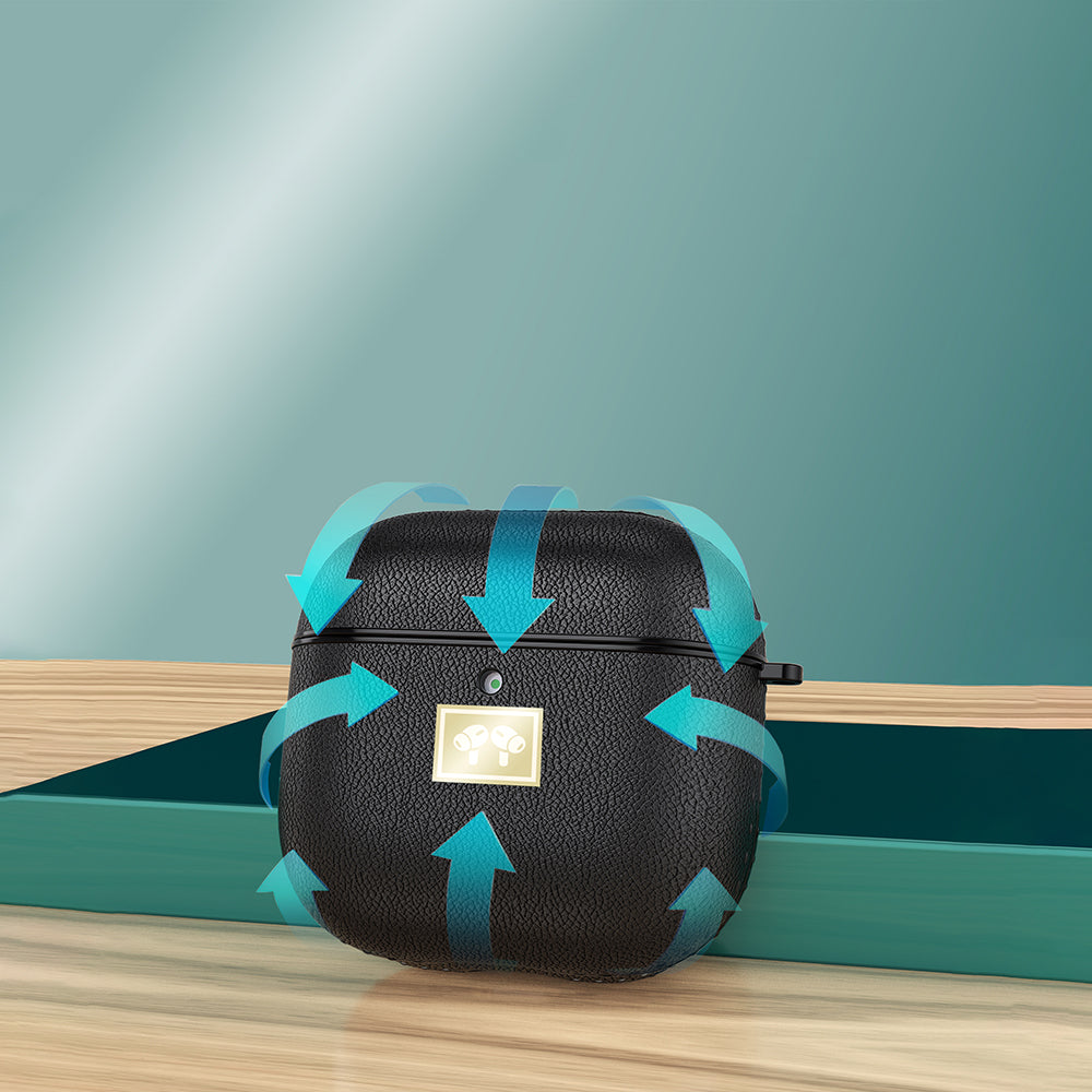 Apple Airpods 4 Kılıf Deri Görünümlü Askı Aparatlı Wlons Kılıf Koyu Yeşil