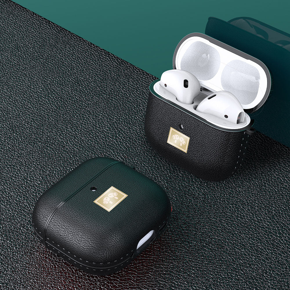 Apple Airpods 4 Kılıf Deri Görünümlü Askı Aparatlı Wlons Kılıf Lacivert