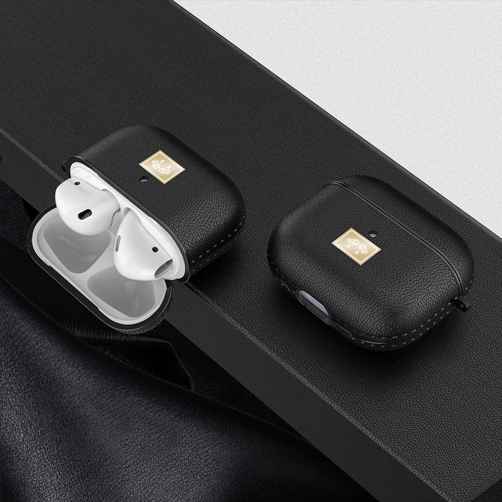 Apple Airpods 4 Kılıf Deri Görünümlü Askı Aparatlı Wlons Kılıf Koyu Yeşil