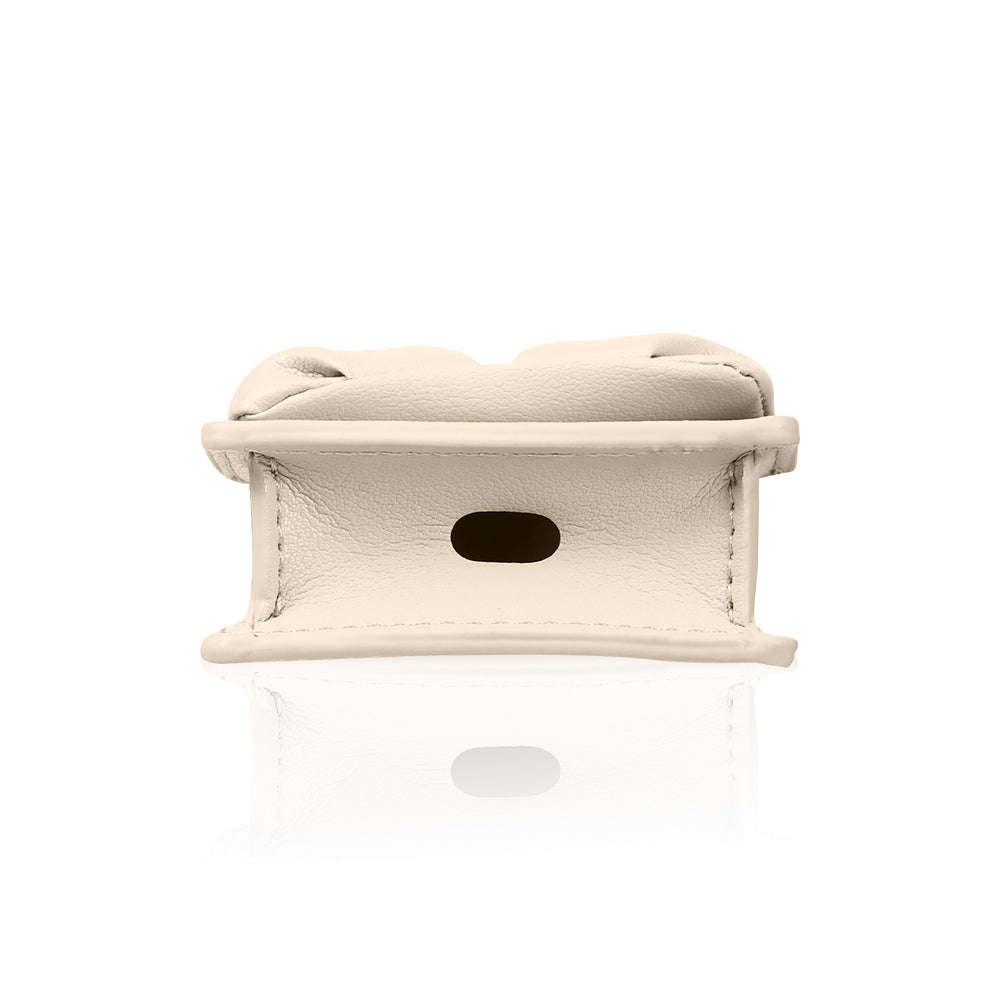 Apple Airpods 4 Kılıf PU Deri Çanta Tasarımlı Taşlı Pynana Sugar Cube Serisi Kapak Mor