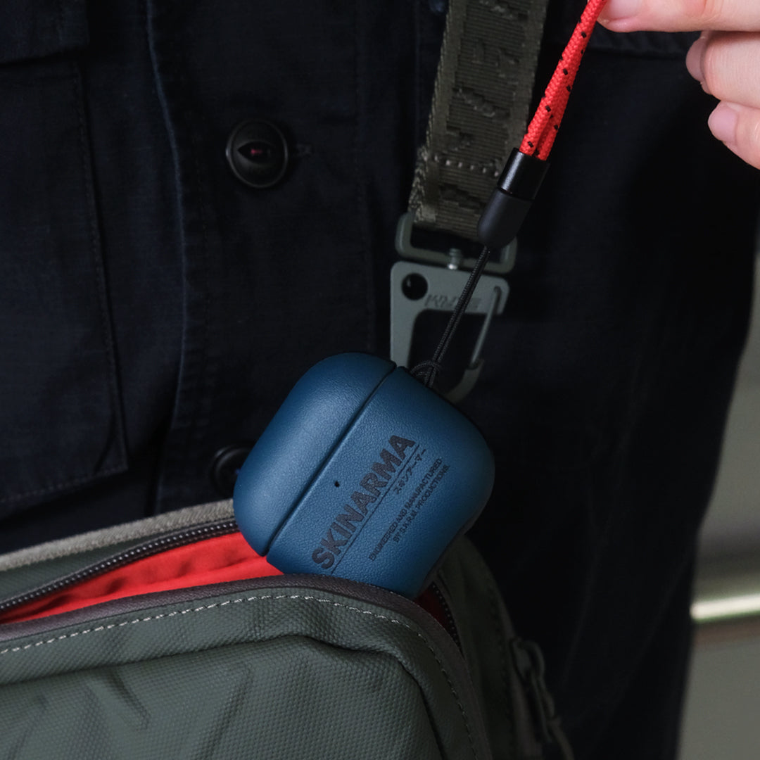 Apple Airpods 4 Kılıf Skinarma PU Deri Tasarım Spunk Kılıf Koyu Yeşil