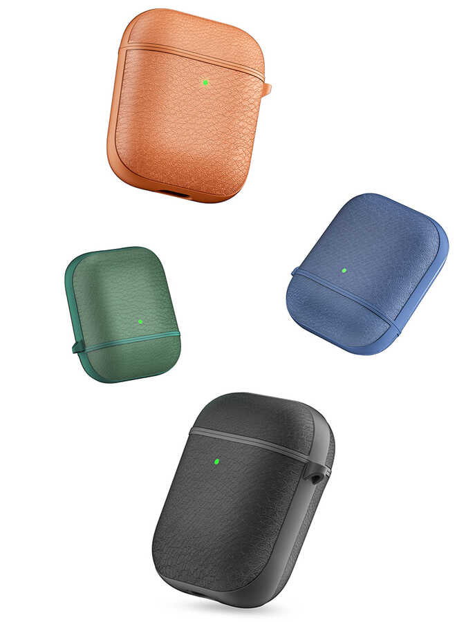Apple Airpods Kılıf Wiwu Calfskin Kılıf Yeşil