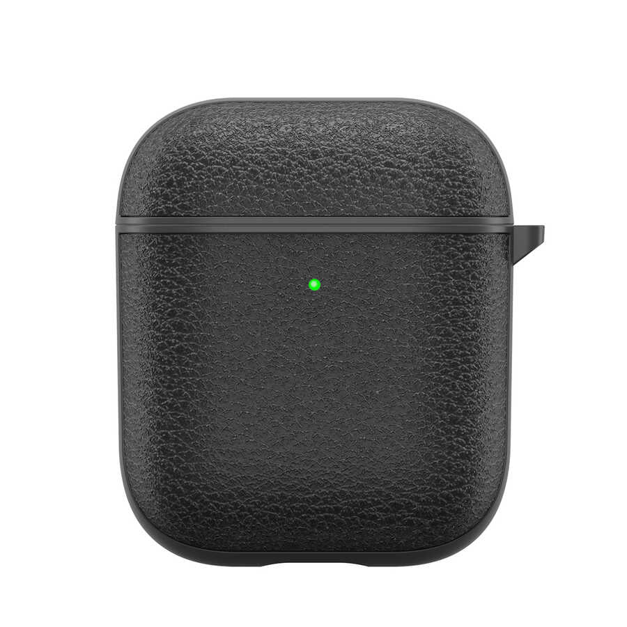 Apple Airpods Kılıf Wiwu Calfskin Kılıf Siyah