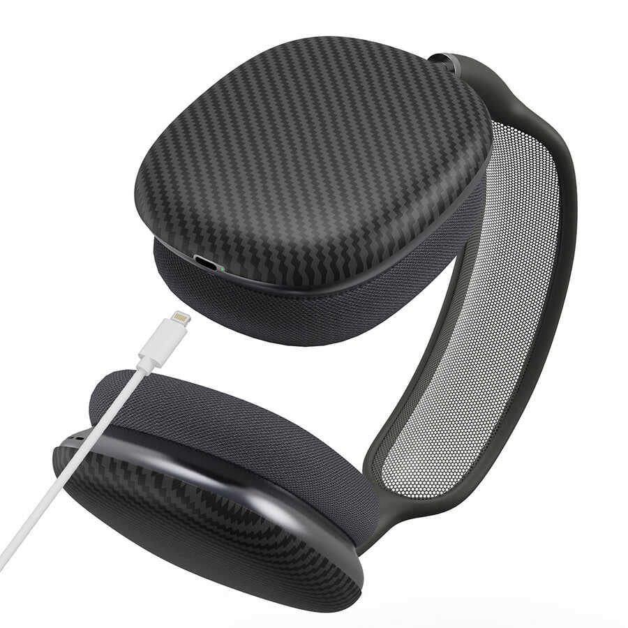 Apple Airpods Max Wiwu Armor Kevlar Koruyucu Kılıf Siyah