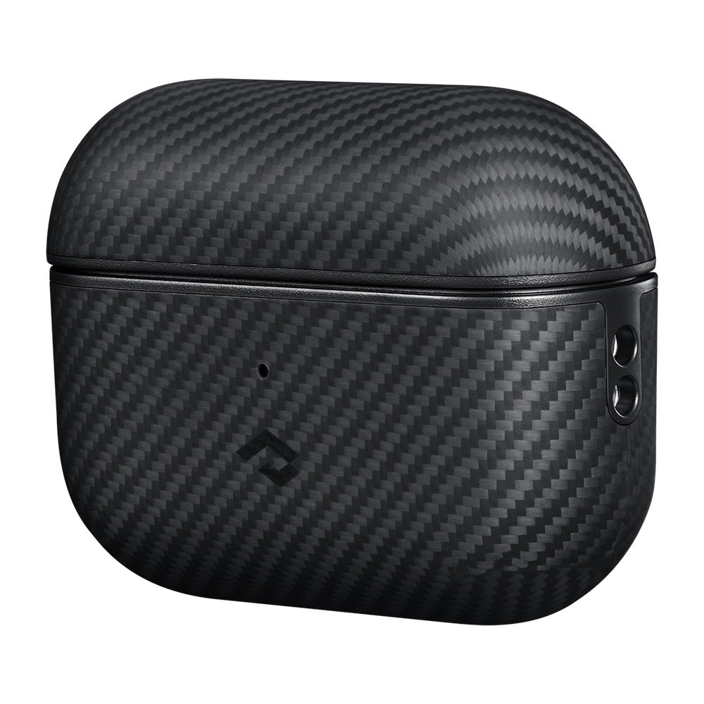Apple Airpods Pro 2 Kılıf 600D Aramid Fiber Pitaka Classic Serisi Black-Grey Twill Kılıf Siyah-Gri