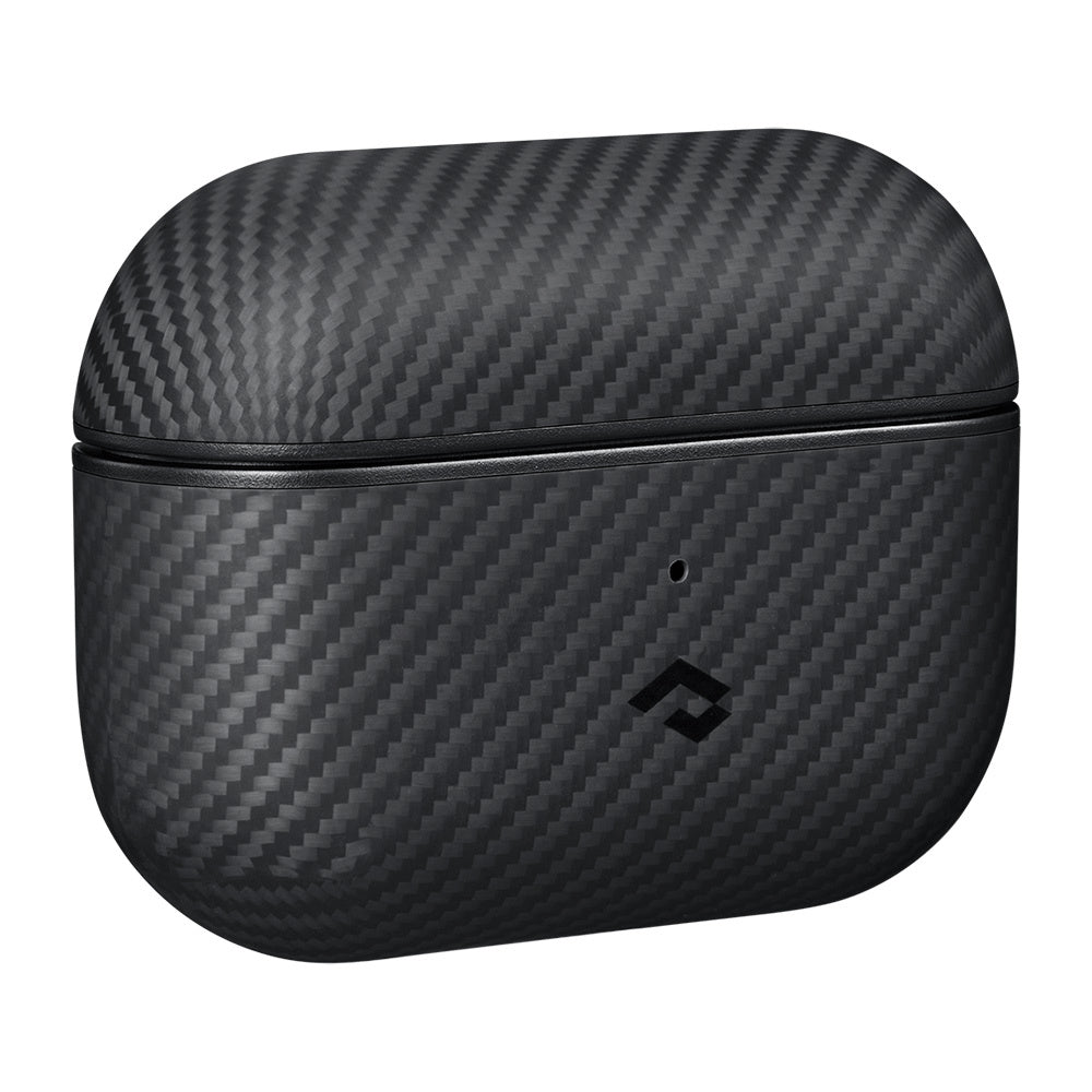 Apple Airpods Pro 2 Kılıf 600D Aramid Fiber Pitaka Classic Serisi Black-Grey Twill Kılıf Siyah-Gri