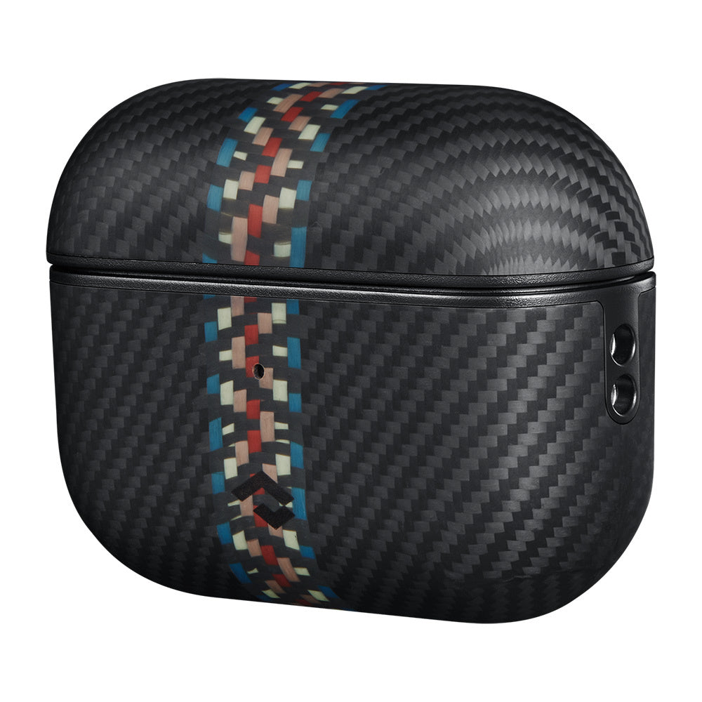 Apple Airpods Pro 2 Kılıf 600D Aramid Fiber Pitaka Orchestra Serisi Rhapsody Kılıf Siyah-Mavi