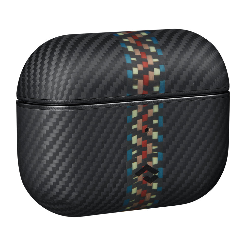 Apple Airpods Pro 2 Kılıf 600D Aramid Fiber Pitaka Orchestra Serisi Rhapsody Kılıf Siyah-Mavi