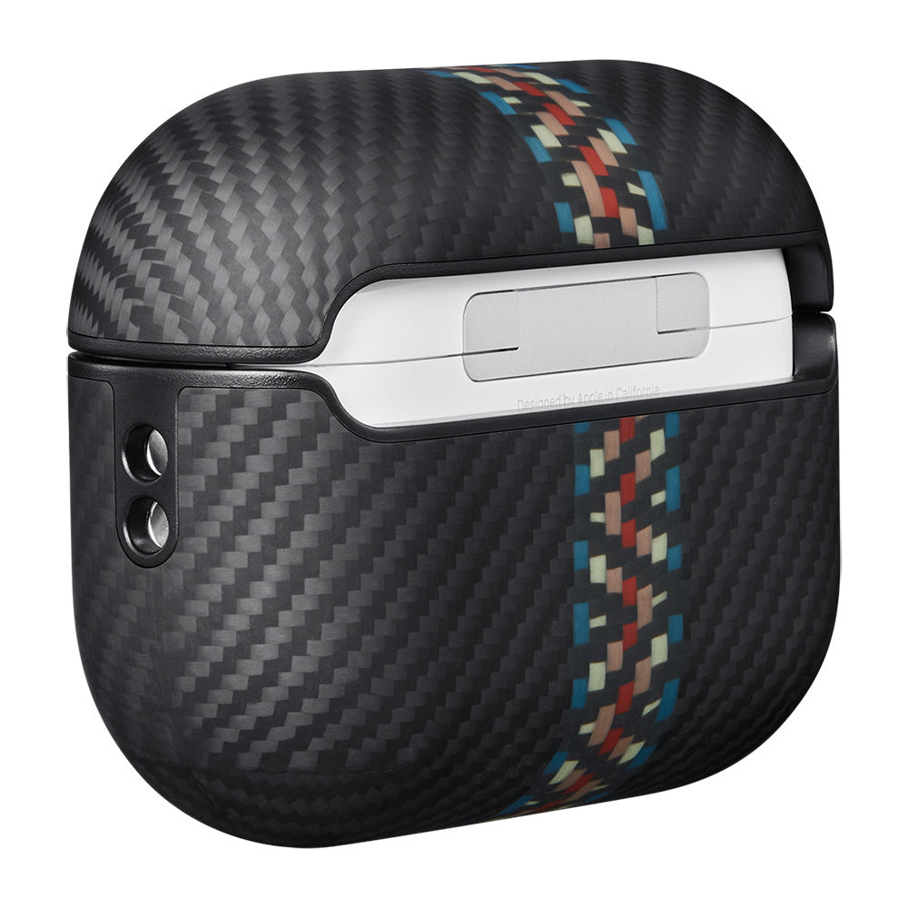 Apple Airpods Pro 2 Kılıf 600D Aramid Fiber Pitaka Orchestra Serisi Rhapsody Kılıf Siyah-Mavi