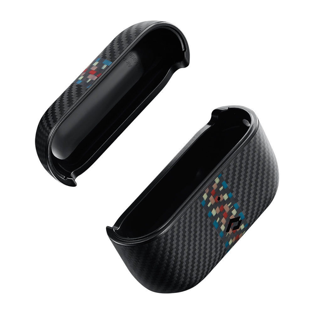 Apple Airpods Pro 2 Kılıf 600D Aramid Fiber Pitaka Orchestra Serisi Rhapsody Kılıf Siyah-Mavi