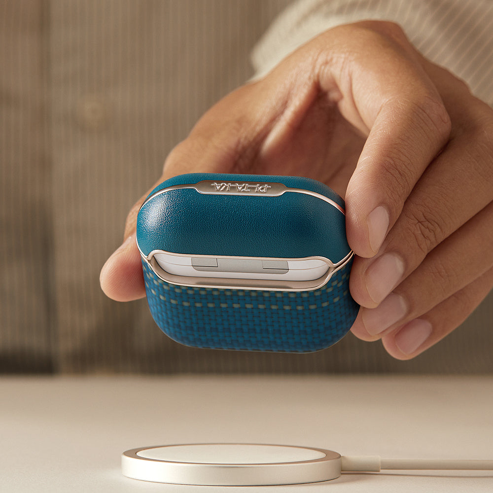 Apple Airpods Pro 2 Kılıf Aramid Fiber Pitaka Tactile Woven Sunset-Moonrise Serisi Kapak Kahverengi