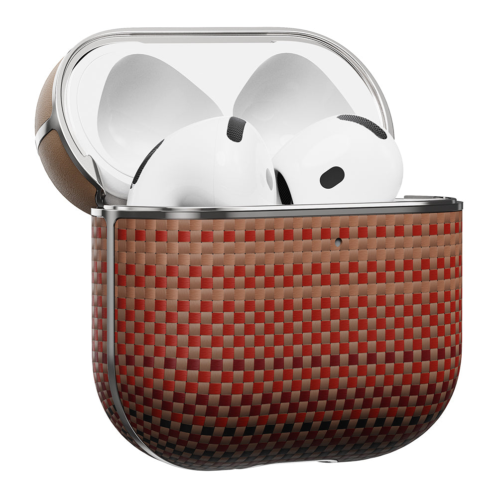 Apple Airpods Pro 2 Kılıf Aramid Fiber Pitaka Tactile Woven Sunset-Moonrise Serisi Kapak Mavi