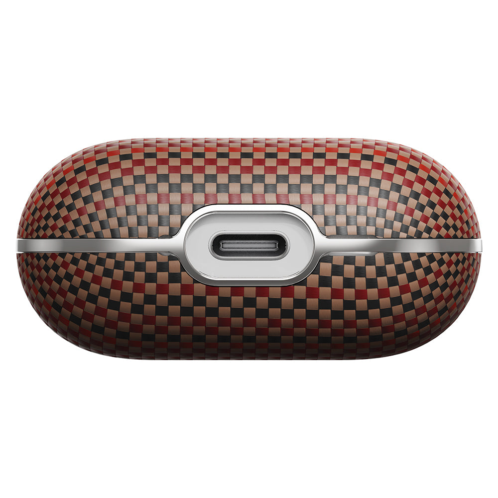 Apple Airpods Pro 2 Kılıf Aramid Fiber Pitaka Tactile Woven Sunset-Moonrise Serisi Kapak Mavi