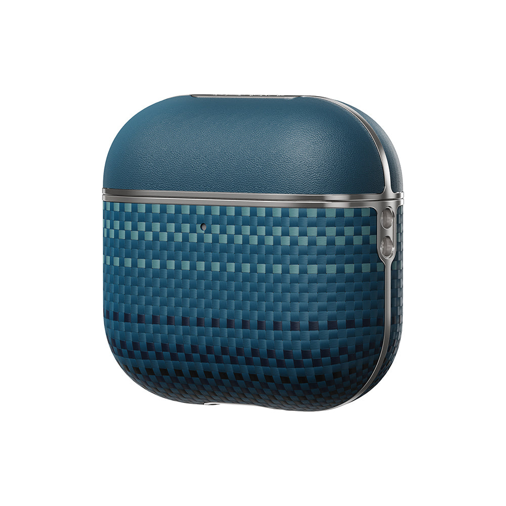 Apple Airpods Pro 2 Kılıf Aramid Fiber Pitaka Tactile Woven Sunset-Moonrise Serisi Kapak Kahverengi