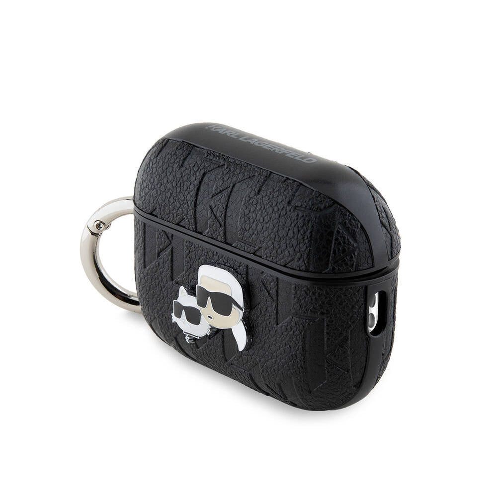 Apple Airpods Pro 2 Kılıf Karl Lagerfeld Orjinal Lisanslı Monogram Silikon Kapak Siyah