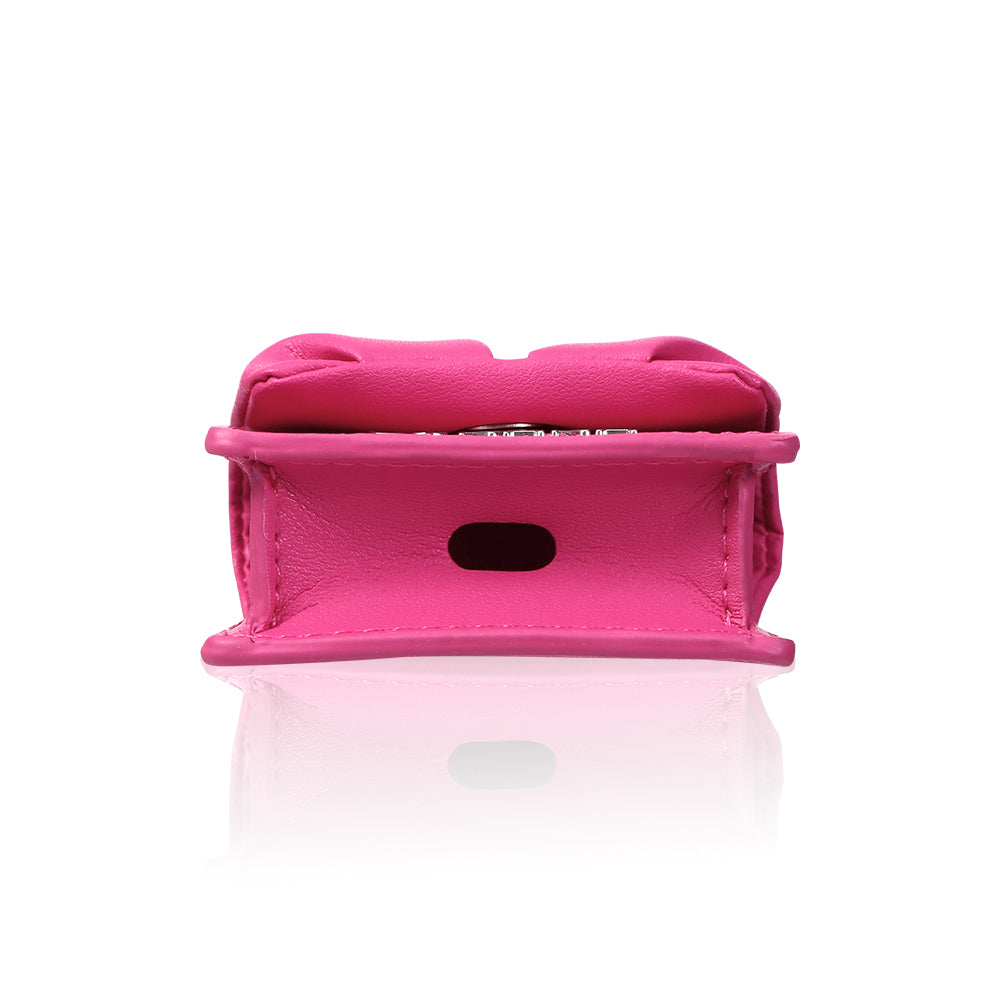 Apple Airpods Pro 2 Kılıf PU Deri Çanta Tasarımlı Taşlı Pynana Sugar Cube Serisi Kapak Mor